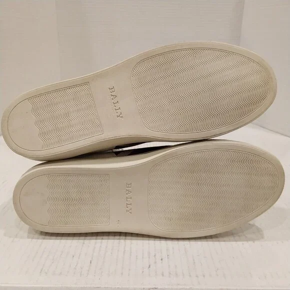 BALLY men's size 10 D white leather sneakers. - Picture 9 of 9